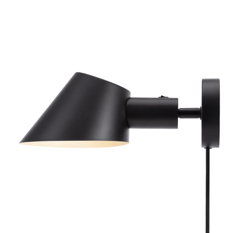 Nordlux Stay minimalistische Wandleuchte Schwarz E27 angenehmes Licht